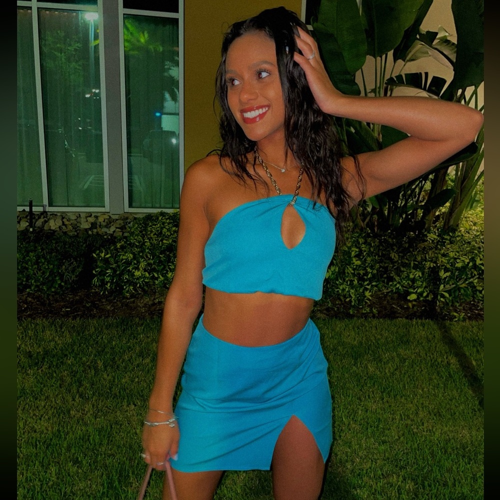 Baby blue two piece set